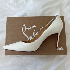 White Christian Louboutin Kate Pump Size 38 / 7.5